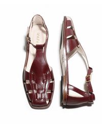 Mafalda - Ida Wine Fisherman Sandals Square Toe - Lyst