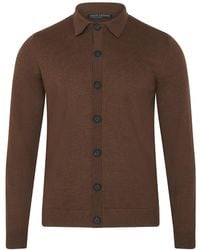 Paul James Knitwear - Extra Fine Merino Wool Cassius Polo Cardigan - Lyst