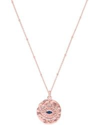 Seven Saints - Rose Evil Eye Protection Necklace, Rose With Topaz - Lyst