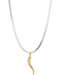 Mickey's Girl - Mini Two Tone Lucky Horn Necklace - Lyst