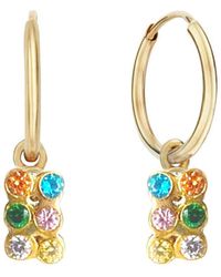 Lily Flo Jewellery - Disco Rectangle huggy Hoops - Lyst