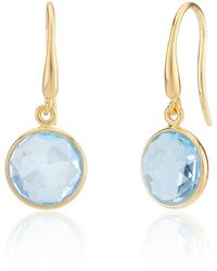 Auree - Antibes Blue Topaz & Gold Vermeil Earrings - Lyst