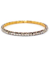 Artisan - 14k Solid Gold & 925 Silver With Uncut Diamond Handmade Gorgeous Bangle - Lyst