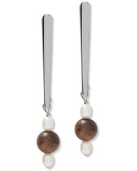 A Weathered Penny - Pearl & Wood Studs - Lyst