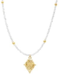 Seven Saints - Gemini Gemstone Choker Necklace, Moonstone, Plated - Lyst