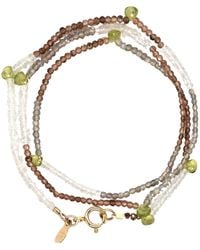 Lori Kaplan Design - Neutrals Triple Wrap Andalusite, Topaz, Labradorite Bracelet Or Necklace - Lyst