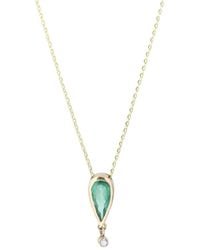 Gabriella Alicia - Emerald And Diamond Pendant - Lyst