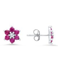 Kylie Harper - Petite Ruby Floral Stud Earrings - Lyst