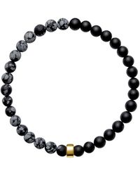 Ora Pearls - Aro Men's Snowflake Obsidian & Onyx Bracelet Gold Bead - Lyst
