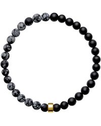Ora Pearls - Aro Men's Snowflake Obsidian & Onyx Bracelet Gold Bead - Lyst