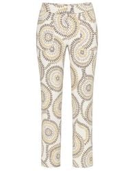 Conquista - Neutrals Patterned Linen Blend Pants - Lyst