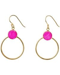 YAA YAA LONDON - Colour Pop Hot Druzy Hoop Earrings - Lyst