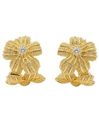 Uchi and Soto - Kinmokusei Floral Stone Hoops - Lyst