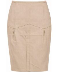 Conquista - Neutrals Tailored Midi Skirt – Timeless Minimal Elegance - Lyst