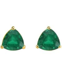 Juvetti - Trillion Earrings Set With Emeralds - Lyst