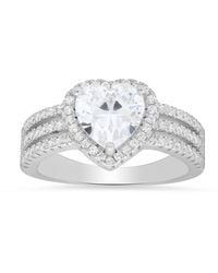 Kylie Harper - Three Row Heart-Cut Diamond Cz Halo Ring - Lyst