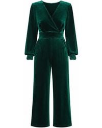 Yumi' - Velvet Long Sleeve Jumpsuit - Lyst