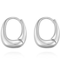 Cote Cache - Rounded Square Huggie Hoop Earrings - Lyst