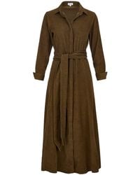 At Last - Marigold Corduroy Midi Dress - Lyst