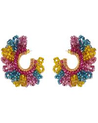 Lavish by Tricia Milaneze - Candy Color Mix Marigold Hoop Handmade Crochet Earrings - Lyst