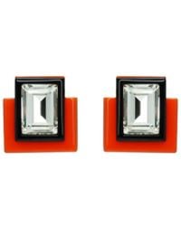 Gissa Bicalho - Handmade Acrylic Earring S Deco Rectangular Cut-Off Stone - Lyst