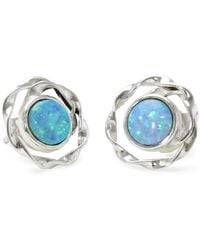 Isla Silver - Intricate Opal Stud Earrings - Lyst