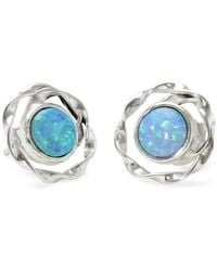 Isla Silver - Intricate Opal Stud Earrings - Lyst