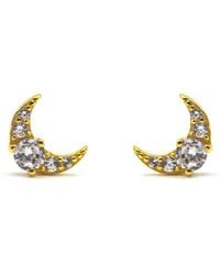 VicStoneNYC Fine Jewelry - Shiny Crescent Moon Stud Earrings - Lyst