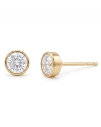 Zahav Jewelry - 14K Solid 6Mm Round Cut Cz Stud Earrings - Lyst