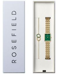 ROSEFIELD - Octagon Xs Ladies Watch With Emerald Dial + & Emerald Duo Bracelet Gift Set - Lyst