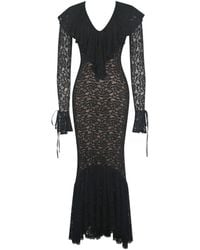 Miss Circle New York - Parisa Lace Ruffled Mermaid Maxi Dress - Lyst
