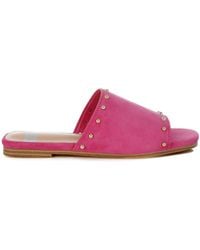 Rag & Co - Odalia Soft Suede Leather Studded Flats - Lyst