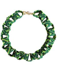 Iliana Arrazola - Bold Chunky Link Necklace, Glass Beads, Beaded Jewelry - Lyst