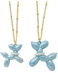 POPORCELAIN - Baby Porcelain Balloon Doggie Necklace, Tone - Lyst