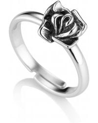 Unaloe - Sterling Rose Adjustable Ring For – Elegant Floral Jewelry - Lyst