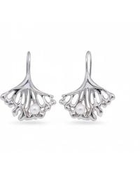 Angel Barocco - Ginkgo Leaf Pearl Earrings - Lyst