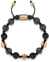 Nialaya - Beaded Bracelet With Hematite, Matte Onyx, And Gold - Lyst