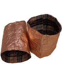 Romer Millinery - Morphy Moldable Bronze Metallic Linen Cuff Set Of Two - Lyst