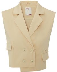 Pcfg - Neutrals Woven Crop Vest - Lyst