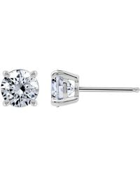 Diamonbliss - 7Mm Round Cut Solitaire Stud Earrings - Lyst