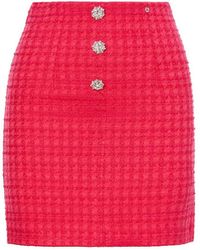 Nissa - High-waisted Bouclé Pink Skirt - Lyst