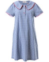 Louche - Dot Gingham Ric Rac Trim Statement Collar Mini Dress - Lyst