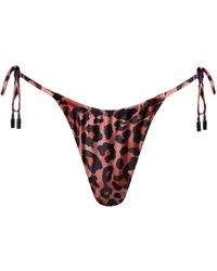 Playaluxe - Waikiki Side-Tie Bikini Bottom Leopard - Lyst
