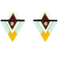 Gissa Bicalho - Handmade Acrylic Earring Kuntur P Mustard - Lyst