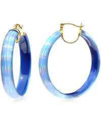 Gold & Honey - Large Lucite Iridescent Hoops - Lyst