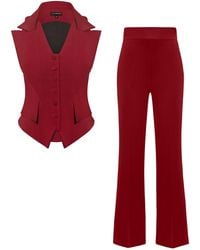 Tia Dorraine - Single-Breasted Waistcoat & Trousers Set - Lyst
