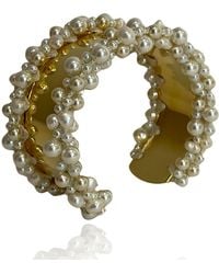 PINAR OZEVLAT - Neutrals Pearl Cluster Bangle - Lyst