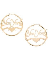 Black Cake - New York Nameplate Hoop Earrings – Big City Energy, Big Hoop Dreams - Lyst