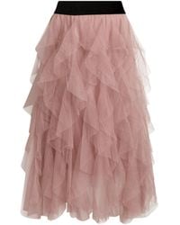 James Lakeland - Tulle Ruffle Midi Skirt - Lyst