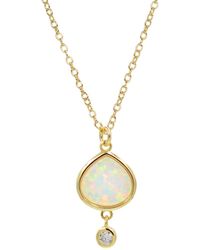 KAMARIA - Best Friend Opal Pear Necklace With Crystal Drop - Lyst